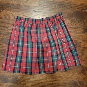 Preppy Vintage red green plaid mini skirt